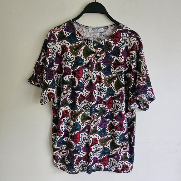 Vintage Cherokee Vivid Graphic Pattern T Shirt Sz MEDIUM Made In USA 90s - Picture 7 of 8